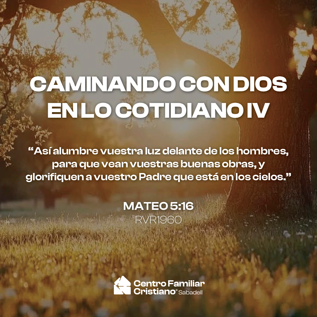 CAMINANDO CON DIOS EN LO COTIDIANO IV: Caminar con Dios reflejando a Cristo